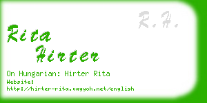 rita hirter business card